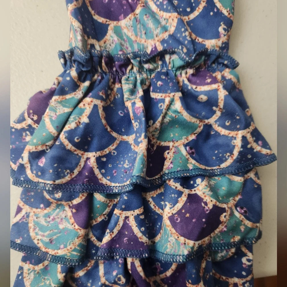 Purple High-Low Rise TOP with Mermaid Scale Leggings, Size 3T, NWOT